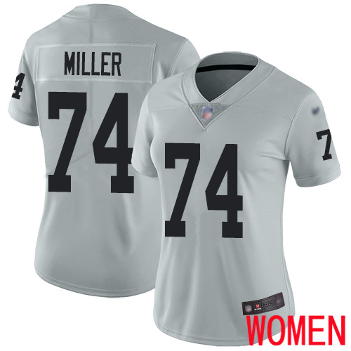 Oakland Raiders Limited Silver Women Kolton Miller Jersey NFL Football #74 Inverted Legend Jersey